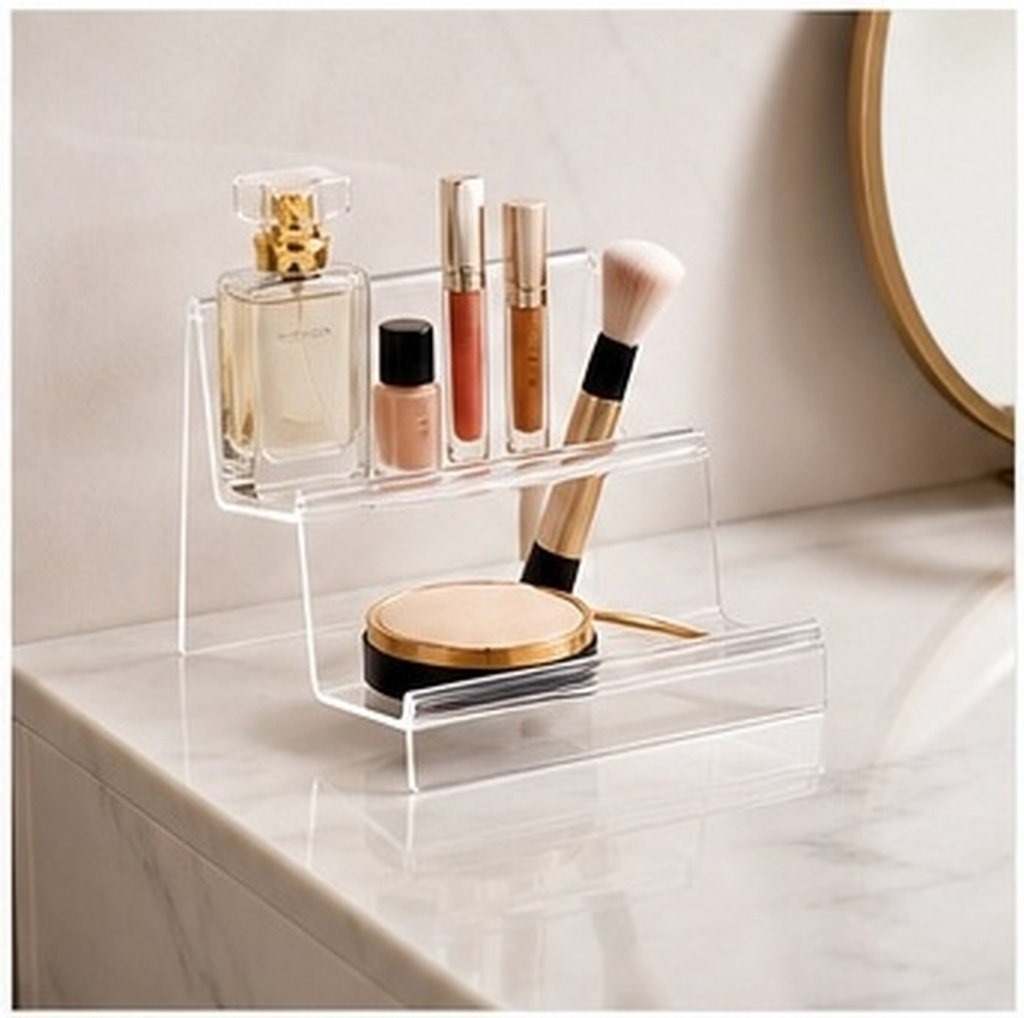 Clear Acrylic Book Stand Holder - ชั้นวางกระเป๋าอะคริลิกแบบใส หลายชั้น สำหรับจัดเก็บและโชว์ กระเป๋าถือ โทรศัพท์มือถือ เครื่องสำอาง