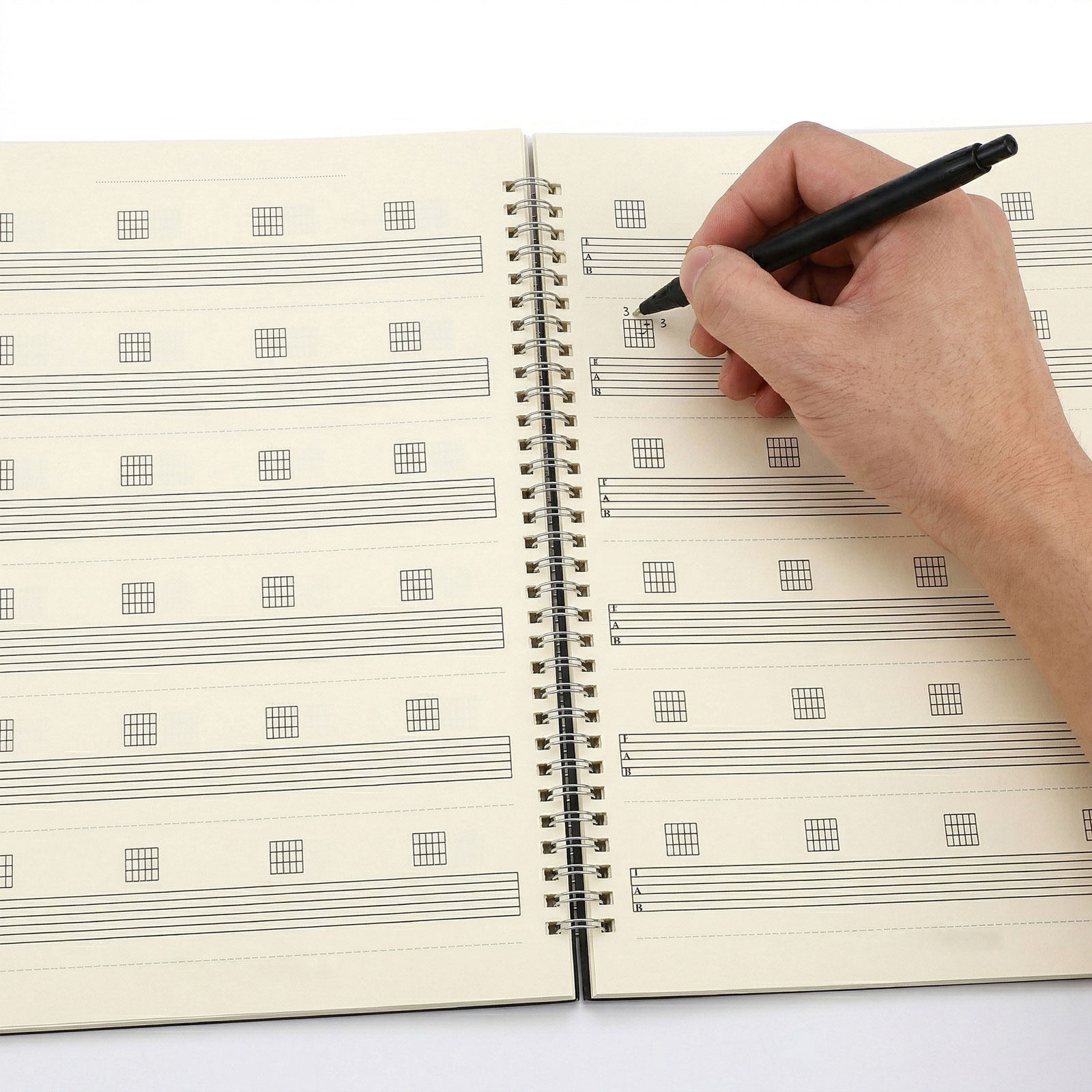 Blank Sheet Music Notebook - สมุดโน้ตสำหรับจดแท็บกีตาร์ 2 ชิ้น กระดาษแท็บเปล่า 6 สาย