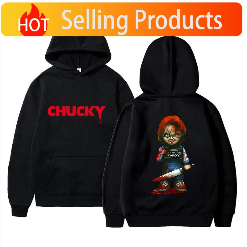 Movies - เสื้อฮู้ดลายหนังสยองขวัญ Chucky สไตล์ฮาราจูกุ ฮิปฮอป สตรีทแวร์ สำหรับผู้ชายและผู้หญิง